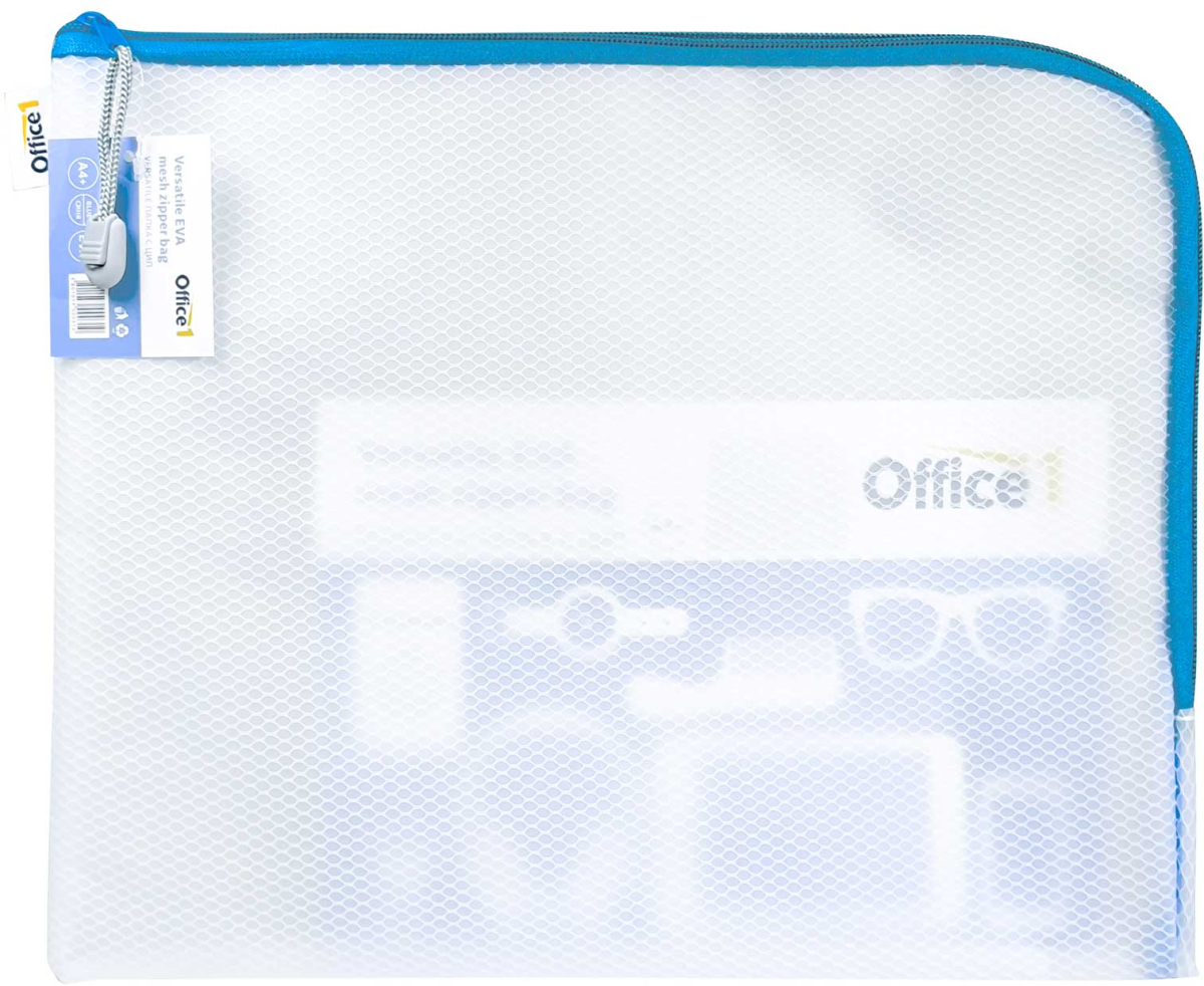 Office 1 Папка Versatile, A4+, с цип, синна ниска цена с бърза доставка - BestPC.BG