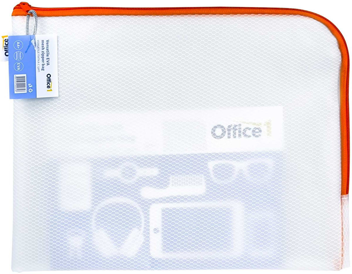 Office 1 Папка Versatile, A4+, с цип, оранжевана ниска цена с бърза доставка - BestPC.BG