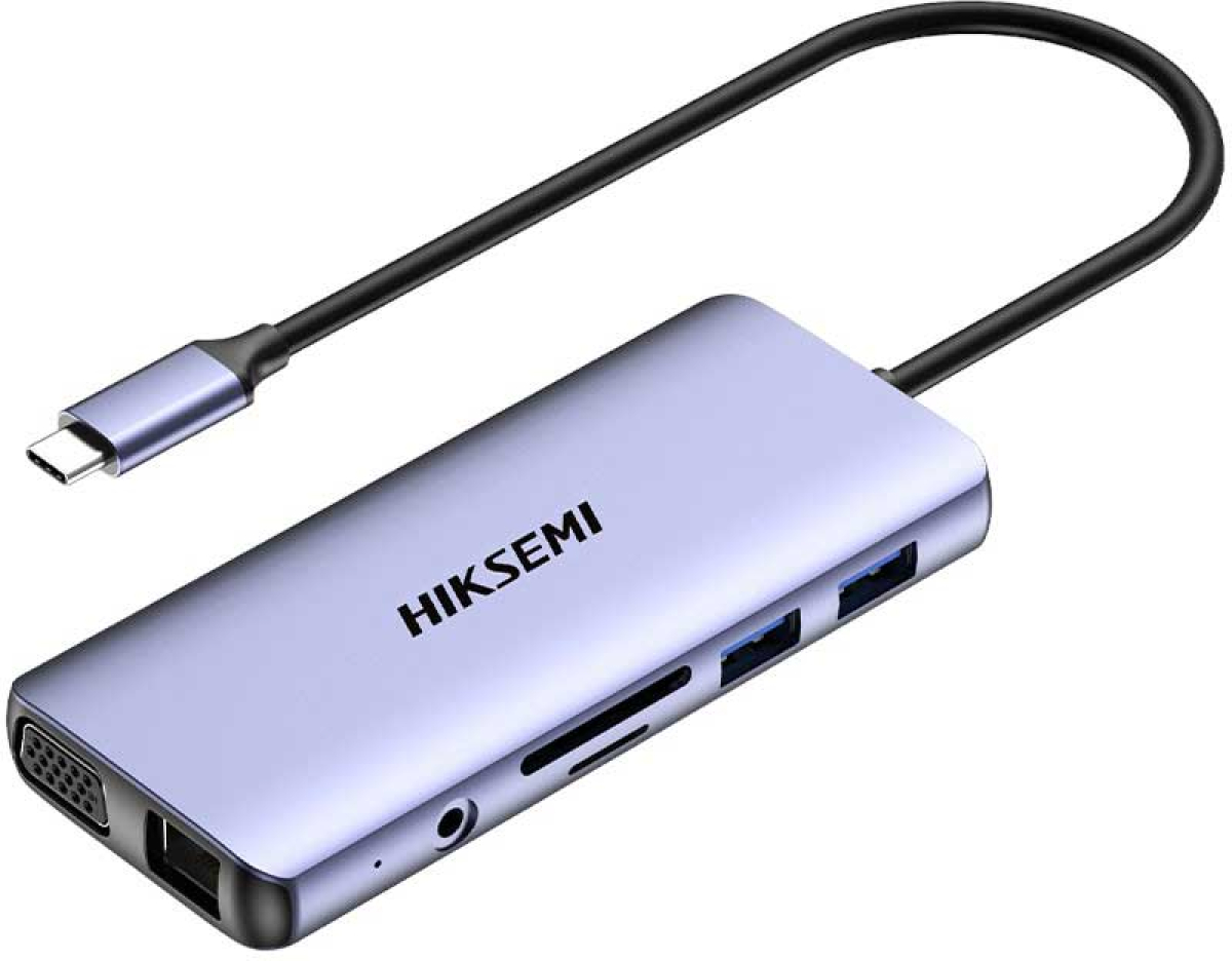 Hiksemi USB Хъб DS11, 4K, HDMI, VGA, SD, TF, USB 3.0, USB 2.0на ниска цена с бърза доставка - BestPC.BG