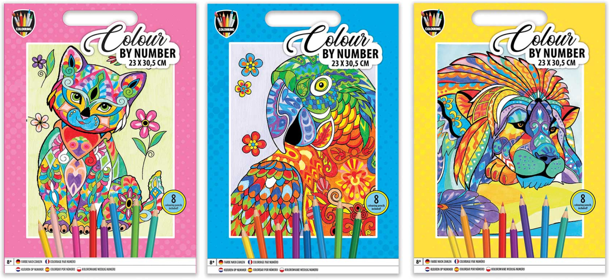 Moxy Рисуване по номера, 23 х 30.5 cm, с 8 молива, асорти, опаковка 48на ниска цена с бърза доставка - BestPC.BG