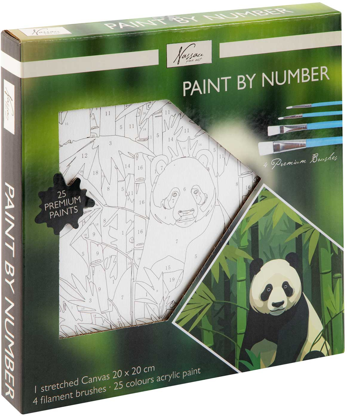 Nassau Рисуване по номера Панда, 20 х 20 cmна ниска цена с бърза доставка - BestPC.BG
