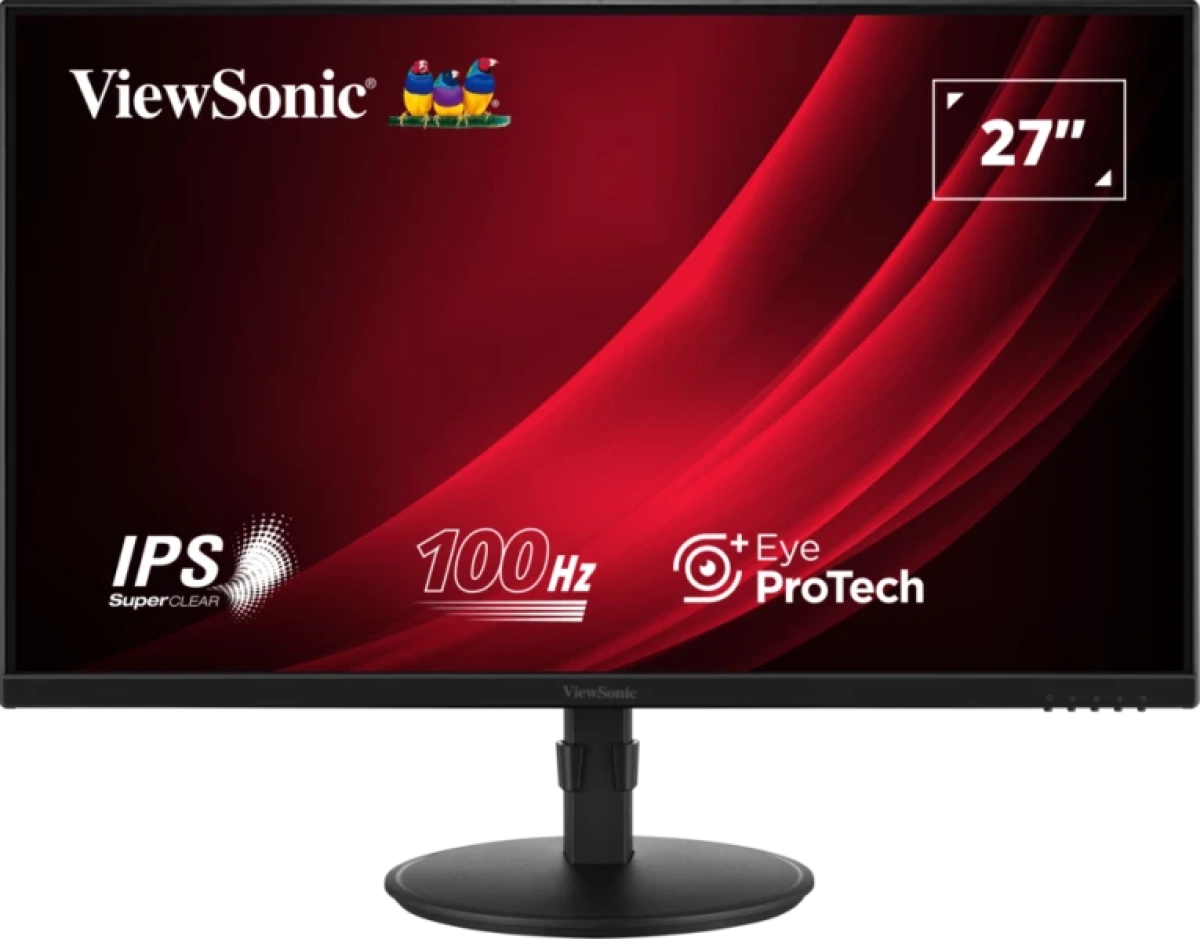 Монитор VIEWSONIC VA2708-HDJ - 27” IPS панел, 1920 x 1080 Full HD, 16:9, 5 ms., 100 Hz, 250 cd/m², Черенна ниска цена с бърза доставка - BestPC.BG