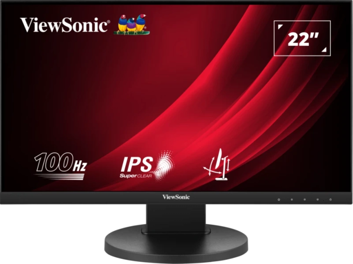 VIEWSONIC VG2208A-HD - 22”, 1920 x 1080 Full HD, 100 Hz, ергономичен монитор, SuperClear® IPS панел, Черенна ниска цена с бърза доставка - BestPC.BG