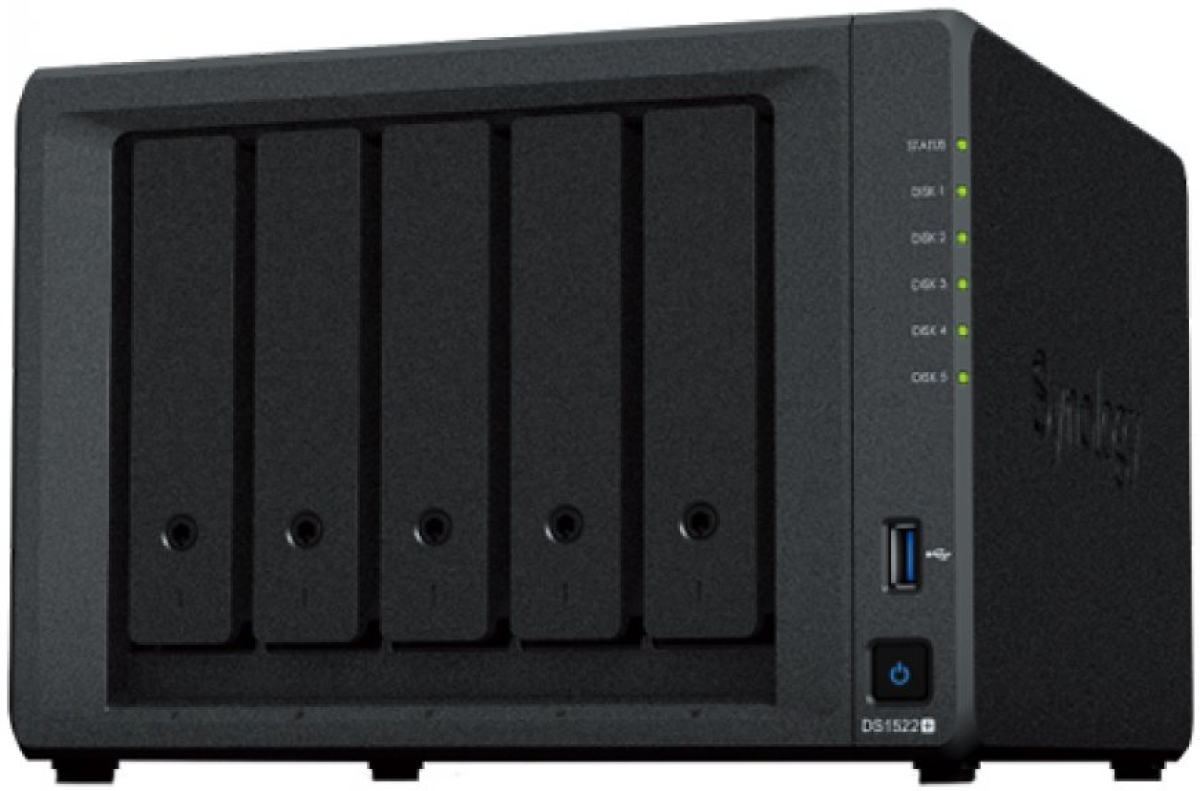 Мрежов сторидж (NAS/SAN) Synology DiskStation DS1522+, Tower, 5-отделение 3,5\'\' SATA HDD/SSD, 2 x M.2 2280 NVMe SSDна ниска цена с бърза доставка - BestPC.BG