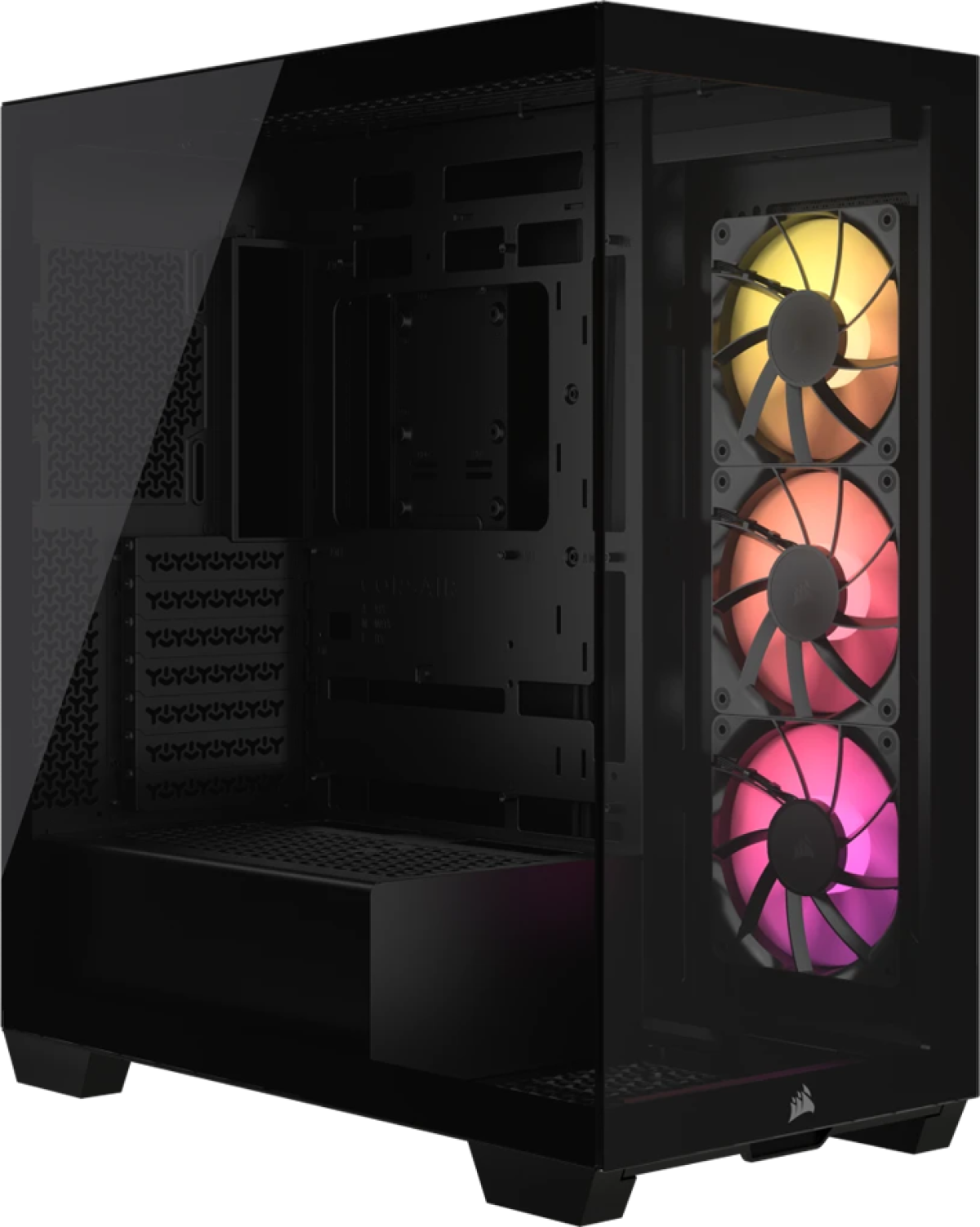 Кутия Corsair 3500X ARGB Tempered Glass Mid-Tower, Черенна ниска цена с бърза доставка - BestPC.BG