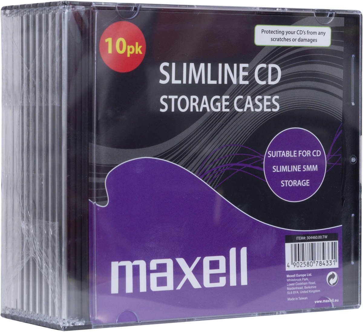 Продукт Кутийки за CD-DVD MAXELL Slim Black 10pk  -цена за 10 бр.-на ниска цена с бърза доставка - BestPC.BG