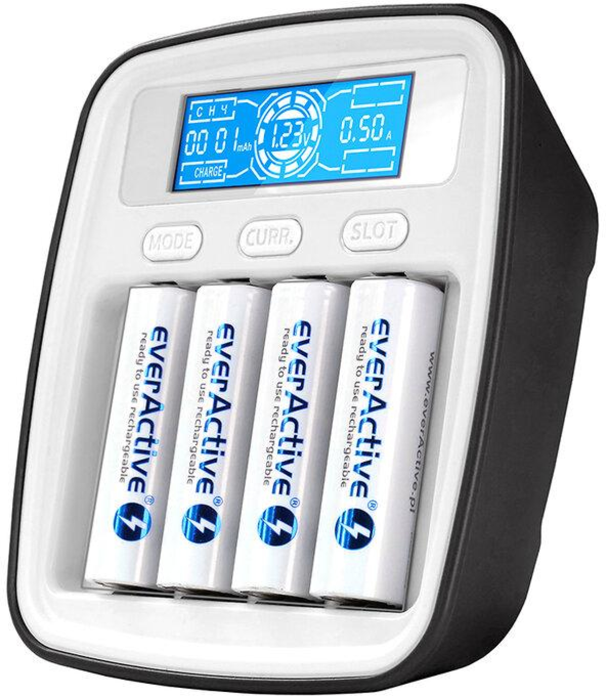 Продукт Зарядно у-во EVERACTIVE NC1000M, AA, AAA, микропроцесор,Ni-MH, Бялна ниска цена с бърза доставка - BestPC.BG