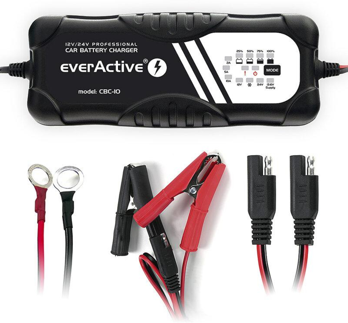 Аксесоар за UPS устройство за акумулатор 12V/24V everActive CBC-10 v2 до 10Ана ниска цена с бърза доставка - BestPC.BG