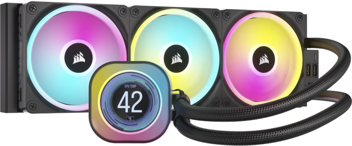 Водно охлаждане CORSAIR iCUE LINK H150i LCD AIO, 360mm Radiator, Liquid CPU Cooler, 397 х 120 х 27 ммна ниска цена с бърза доставка - BestPC.BG
