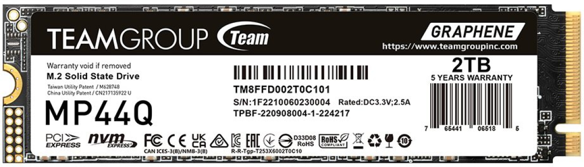 SSD Team Group MP44Q, 2 TB, M.2 2280, 1x PCI Express 4.0 x4, NVMe, До 7400 MB/s, 3D NANDна ниска цена с бърза доставка - BestPC.BG