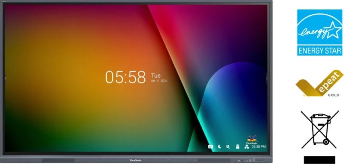 Интерактивна дъска/дисплей VIEWSONIC IFP6533-G 65inch 40multi touch 7H 3840x2160 400nits 5000:1 8G RAM-128GB Storage OPS x1 Wi-Fi slot x1на ниска цена с бърза доставка - BestPC.BG