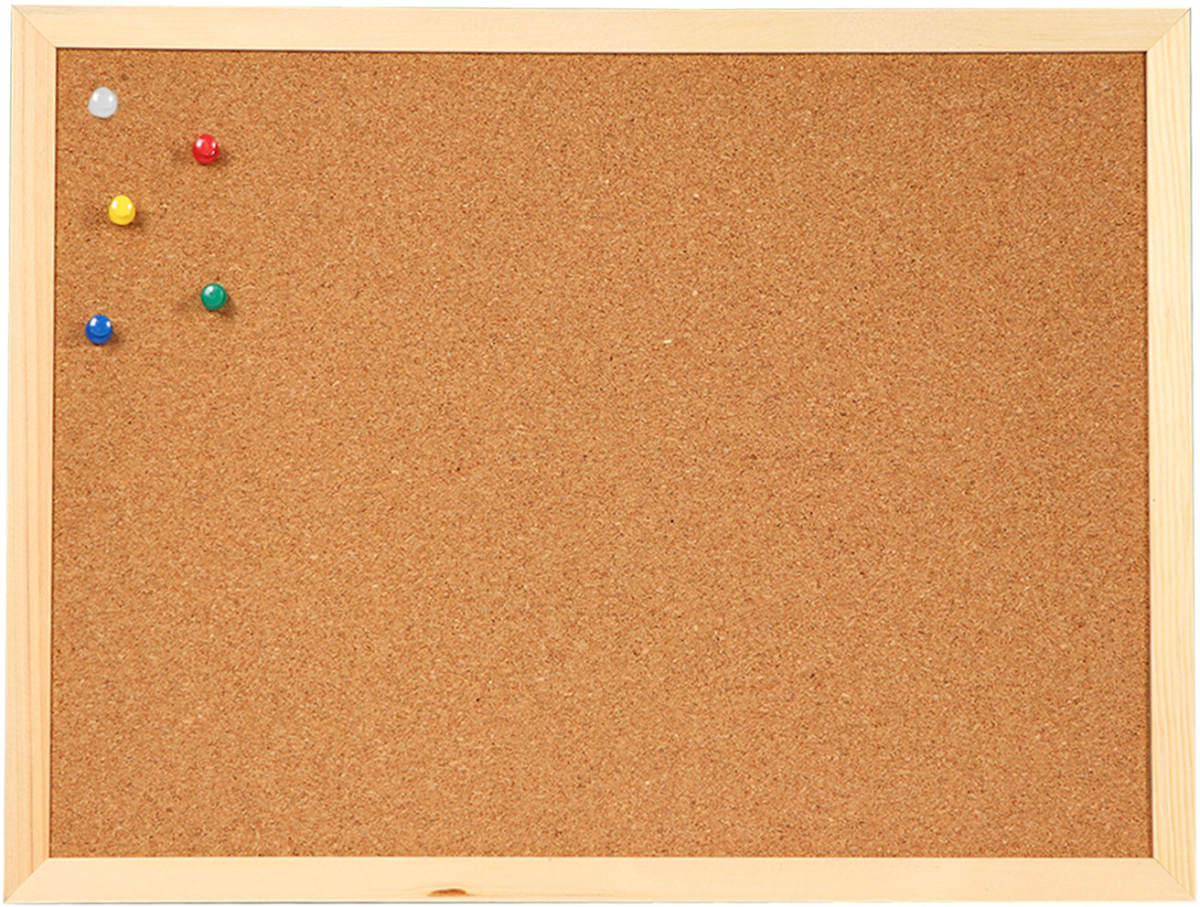 Office 1 Коркова дъска, с дървена рамка, 60 x 90 cm, в комплект с 5 пинчетана ниска цена с бърза доставка - BestPC.BG