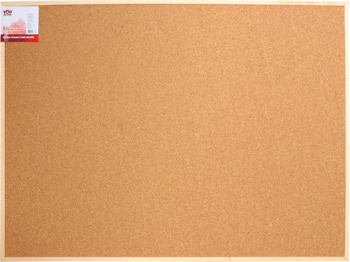 Office 1 Коркова дъска, с дървена рамка, 90 x 120 cm, в комплект с 5 пинчетана ниска цена с бърза доставка - BestPC.BG