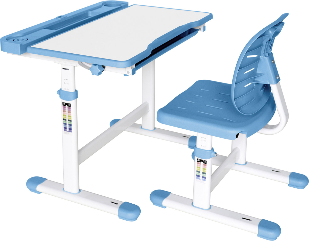 Бюро Ергономичен чин и стол RFG Ergo Tech 403X, ученически, MDF плот, метални крака, синна ниска цена с бърза доставка - BestPC.BG
