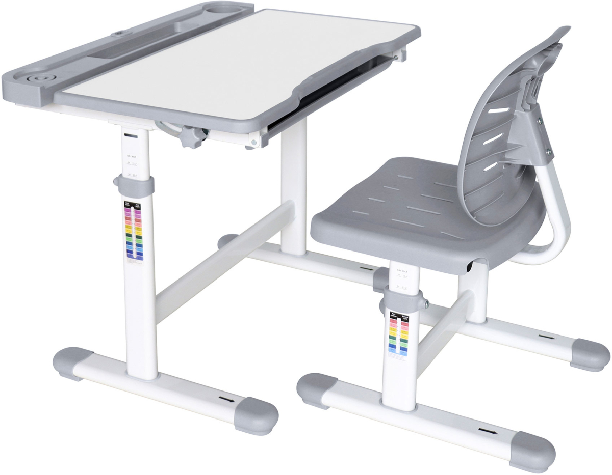 Бюро Ергономичен чин и стол RFG Ergo Tech 403X, ученически, MDF плот, метални крака, сивна ниска цена с бърза доставка - BestPC.BG