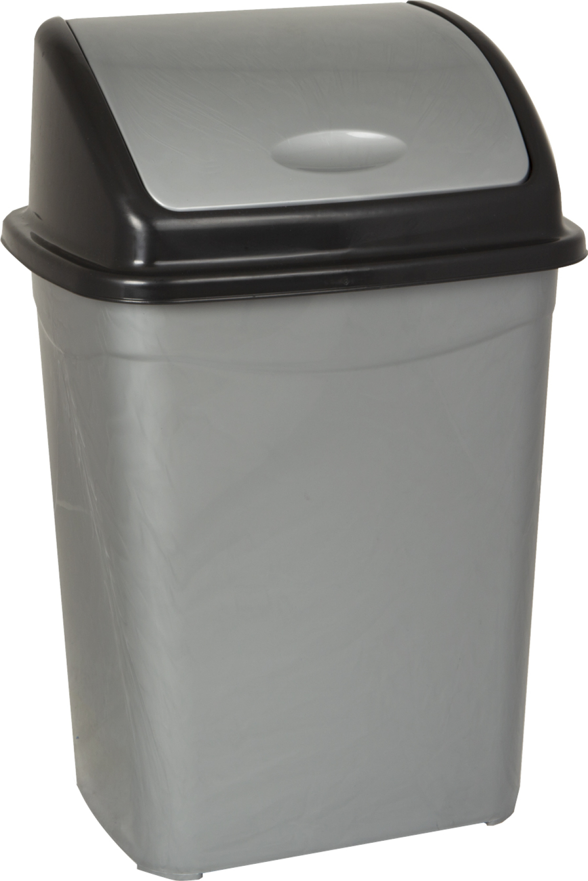 Planet Кош за отпадъци, с люлеещ се капак, пластмасов, 50 L, сиво-черенна ниска цена с бърза доставка - BestPC.BG