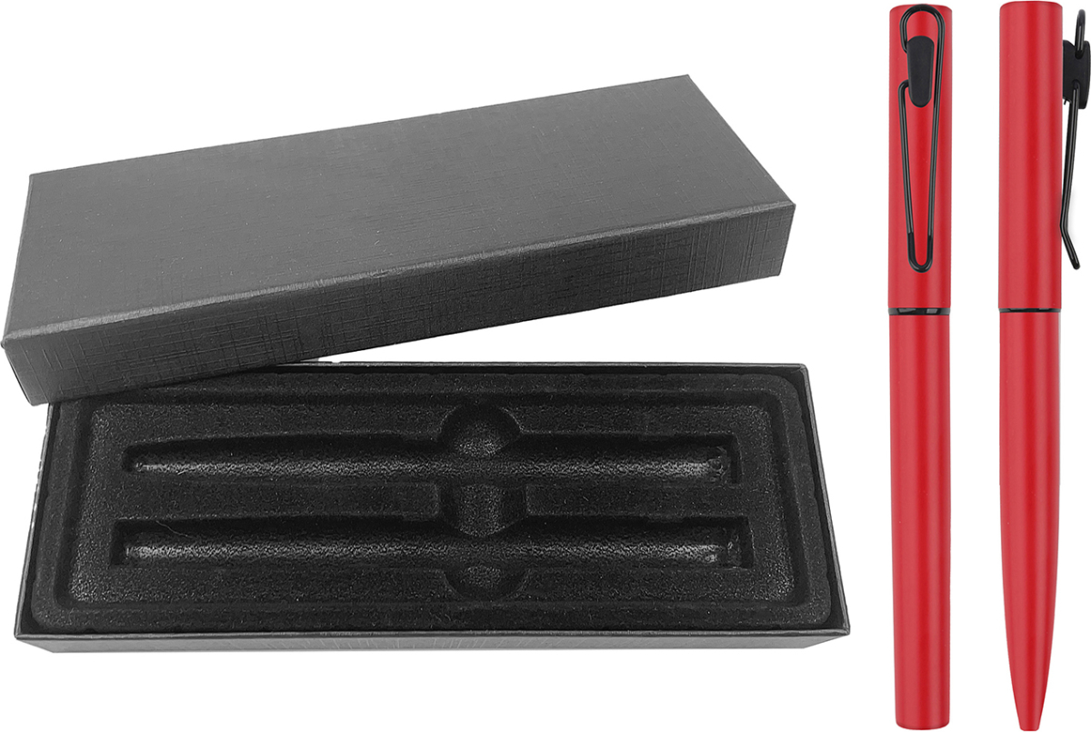 Caligo Комплект химикалка и ролер, метални, червенина ниска цена с бърза доставка - BestPC.BG