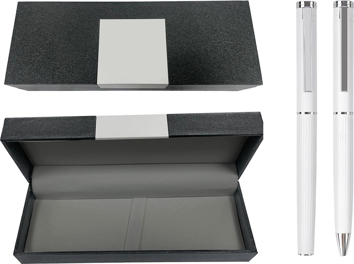 Monarch Комплект химикалка и ролер, метални, белина ниска цена с бърза доставка - BestPC.BG