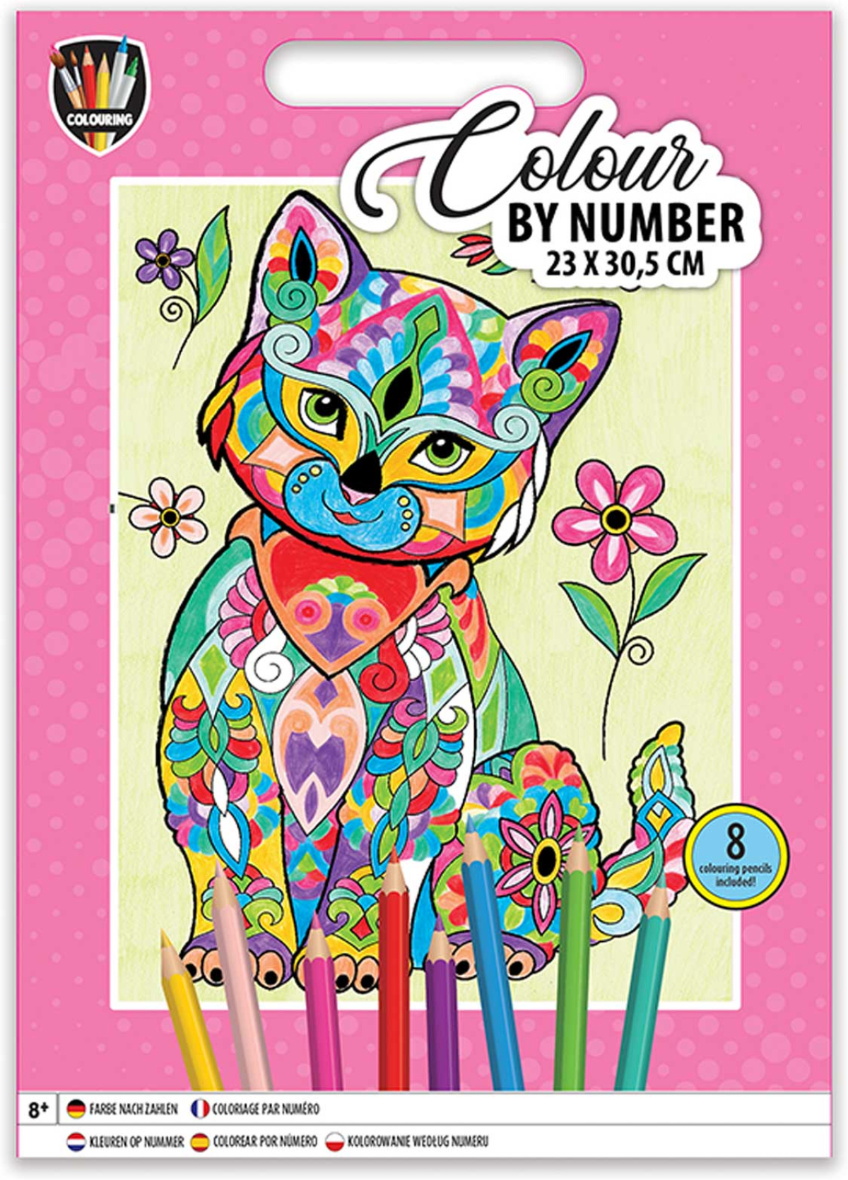 Moxy Рисуване по номера Котка, 23 х 30.5 cm, с 8 моливана ниска цена с бърза доставка - BestPC.BG