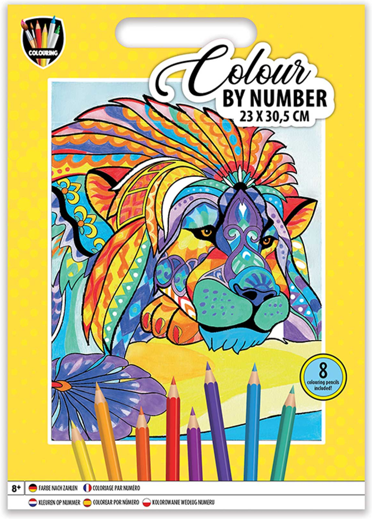 Moxy Рисуване по номера Лъв, 23 х 30.5 cm, с 8 моливана ниска цена с бърза доставка - BestPC.BG