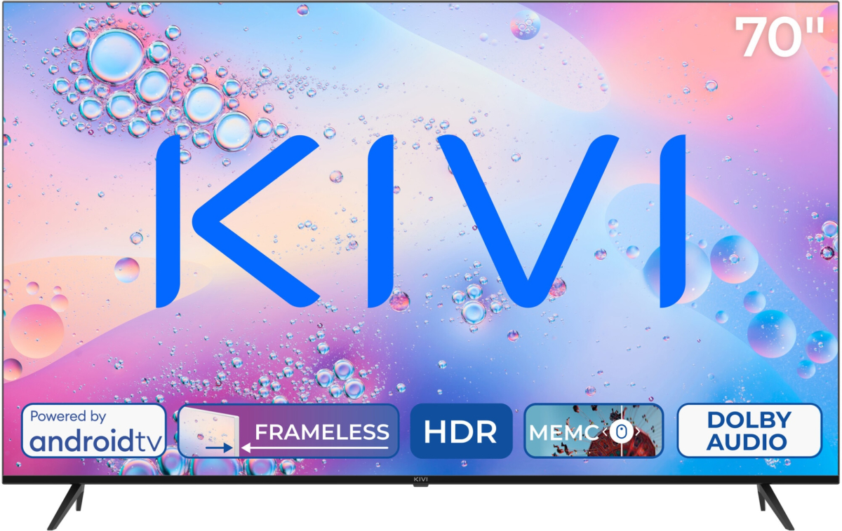 Телевизор KIVI 70U760QB, Smart TV, 70" 4K UHD, 16:9, 60 Hz, BT 5.1, HDMI, Аndroid 11, Wi-Fi, Game Modeна ниска цена с бърза доставка - BestPC.BG