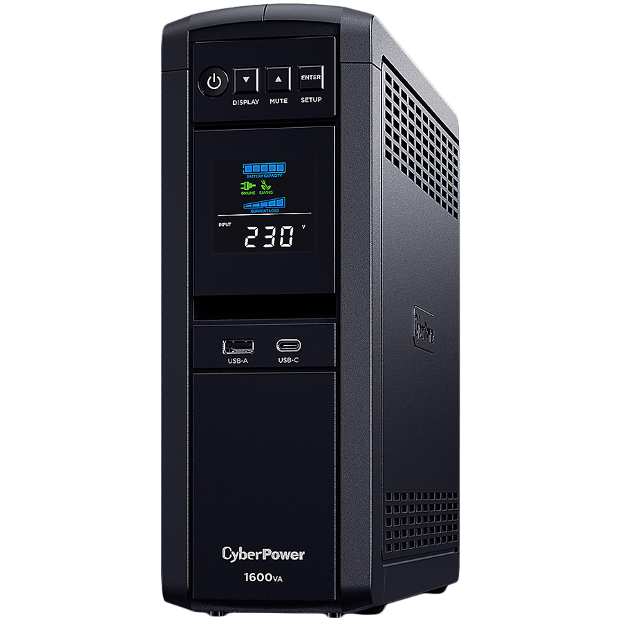 Непрекъсваемо захранване (UPS) CyberPower CP1600EPFCLCD - 1600VA, 1000W, Line Interactive, LCD дисплей, Towerна ниска цена с бърза доставка - BestPC.BG