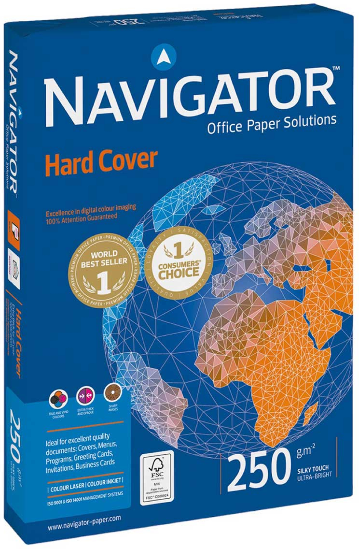Хартия за принтер Navigator Копирен картон Hard Cover, А4, 250 g-m2, 125 листана ниска цена с бърза доставка - BestPC.BG