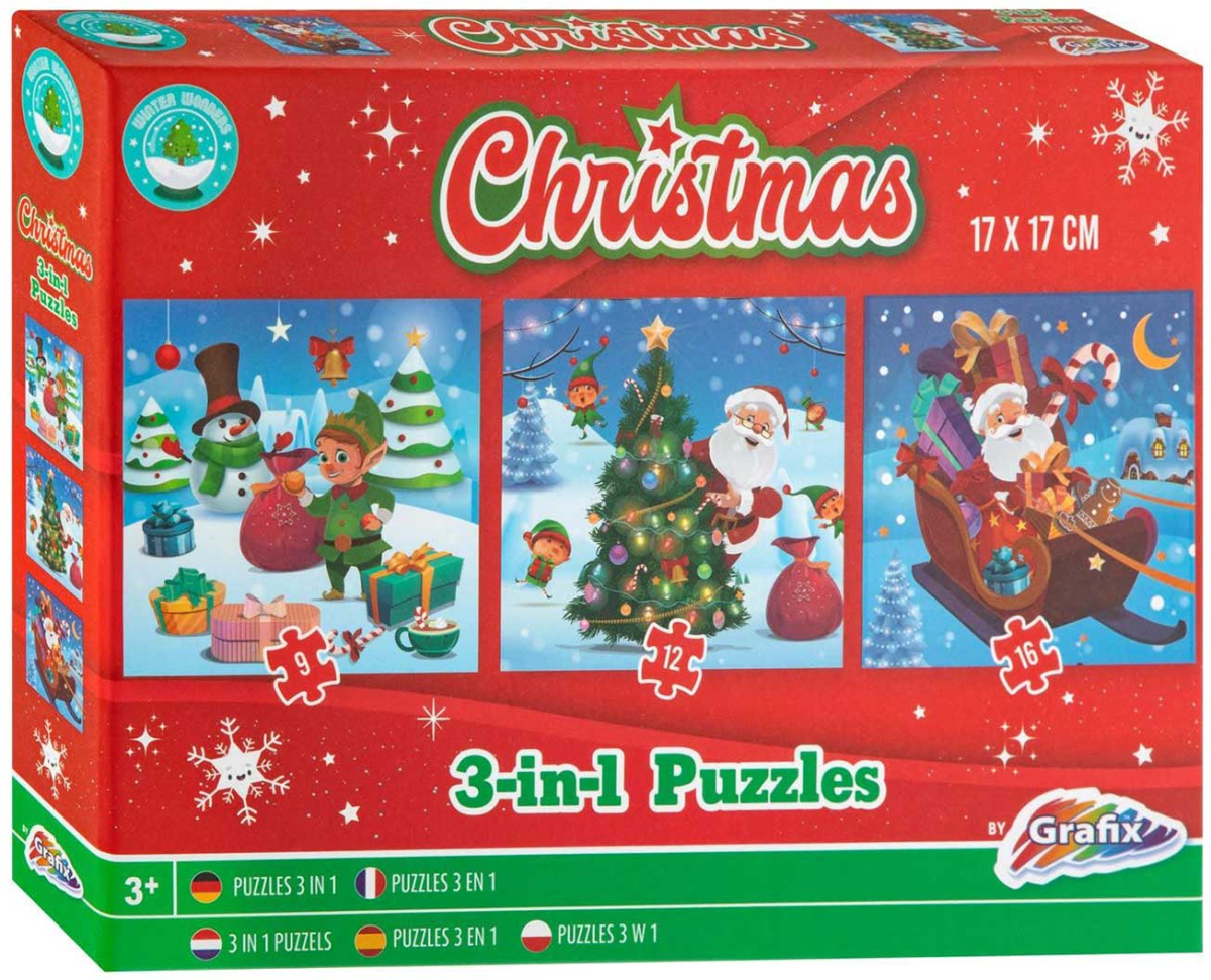 Moxy Пъзел, с коледни мотиви, 3 в 1, 17 х 17 cm, 9, 12 и 16 частина ниска цена с бърза доставка - BestPC.BG