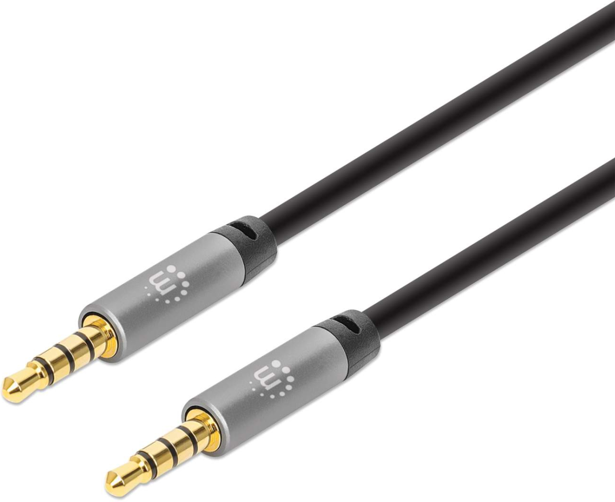 MANHATTAN 355988 : Аудио кабел, 3.5mm, M-M, Stereo Jack, Gold-Contacts, 1 мна ниска цена с бърза доставка - BestPC.BG