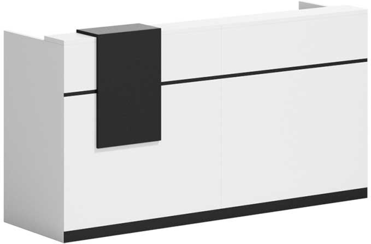 Рецепция RFG Ravena, 2000 х 632 х 1066 mm, ПДЧ, бяло-чернана ниска цена с бърза доставка - BestPC.BG