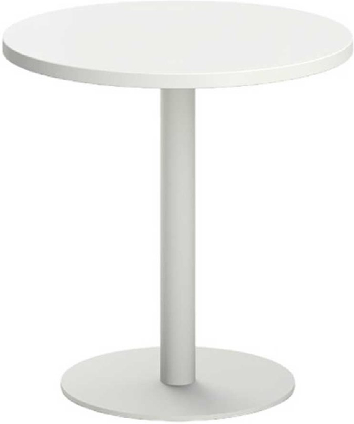 Заседателна маса RFG Barry, 600 х 600 х 600 mm, кръгъл плот, ПДЧ 25 mm, метална основа, бялана ниска цена с бърза доставка - BestPC.BG