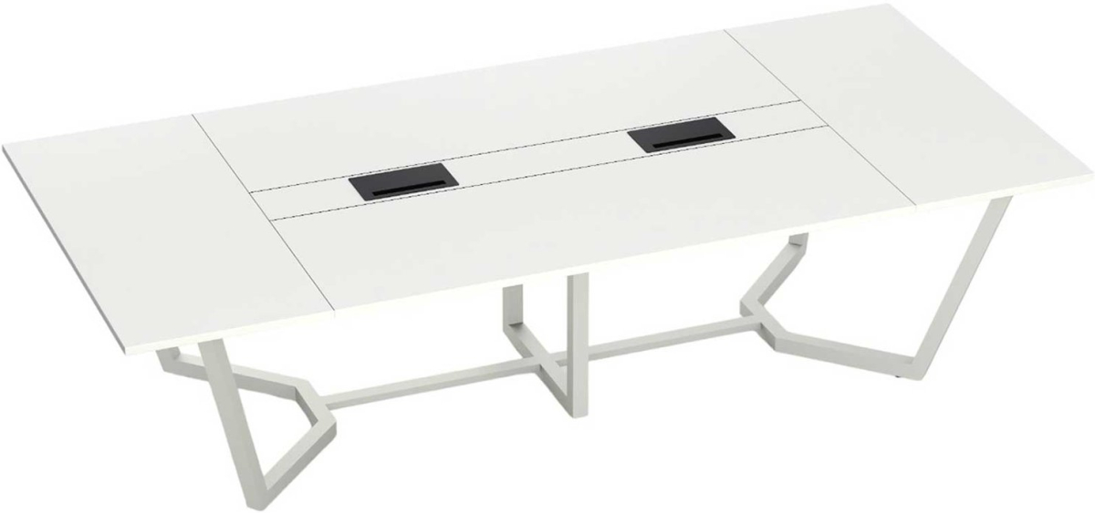 Бюро Заседателна маса RFG Roy White, 3000 х 1400 х 750 mm, правоъгълен плот, ПДЧ 25 mm, метална основа, бялана ниска цена с бърза доставка - BestPC.BG
