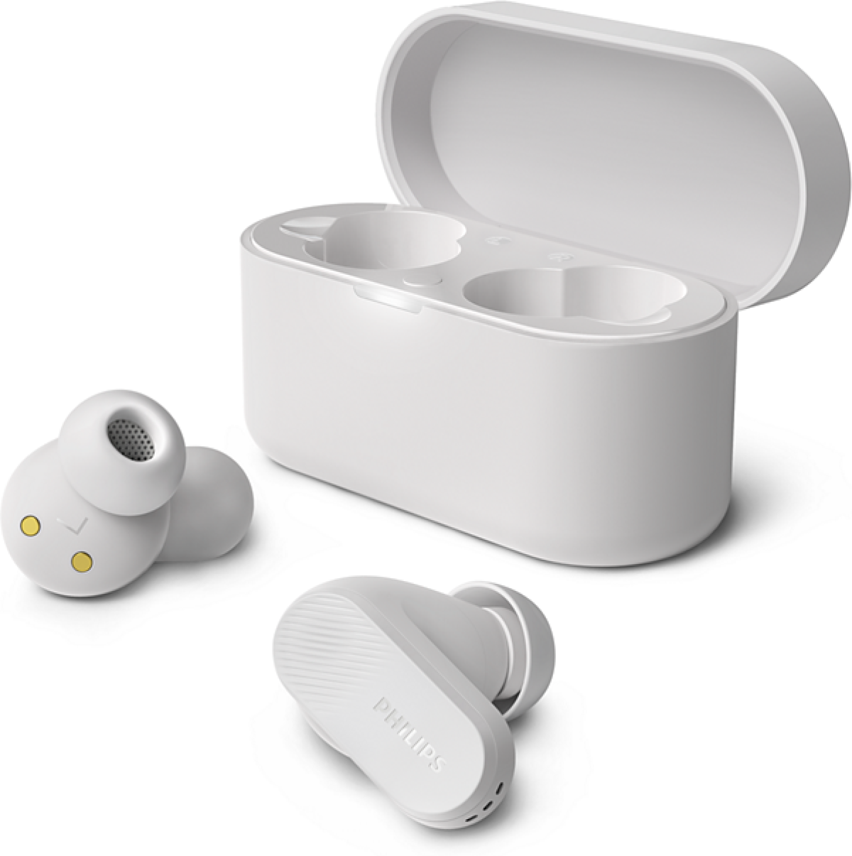 Слушалки PHILIPS серия 3000 - 20 – 20 000 Hz, Версия на Bluetooth 5.3, Калъф за зареждане с джобен размер; TAT3509WT/00, Белина ниска цена с бърза доставка - BestPC.BG