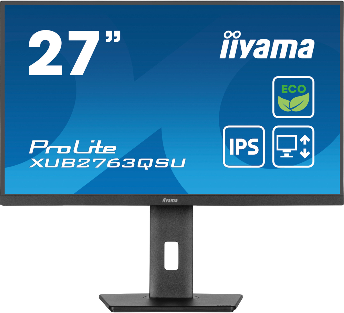 Монитор IIYAMA XUB2763QSU-B1, 27\'\' IPS LED panel, AG, 16:9, QHD 2560x1440, 2ms, 100Hzна ниска цена с бърза доставка - BestPC.BG