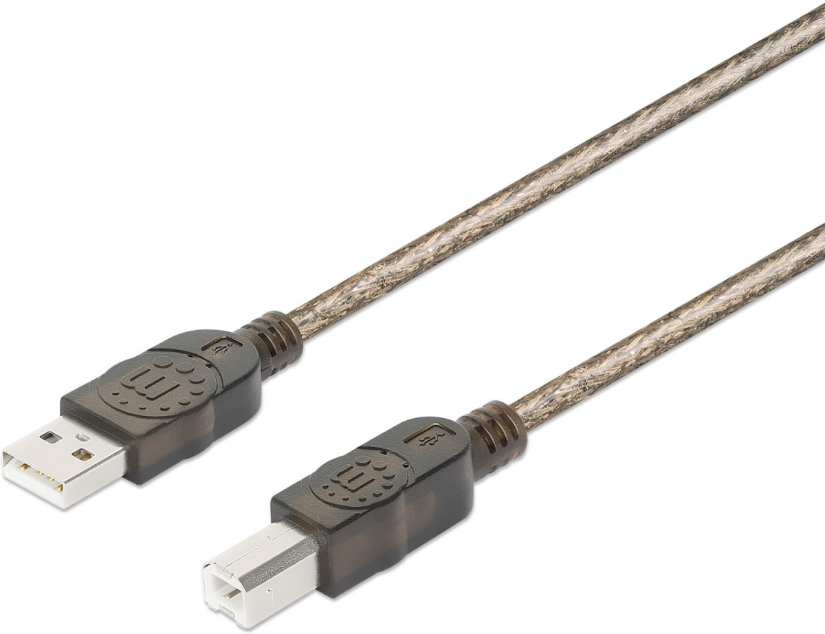 MANHATTAN 152389 :: Кабел Hi-Speed USB 2.0 A-B, Active, up to 480 Mbps, 15.0 мна ниска цена с бърза доставка - BestPC.BG