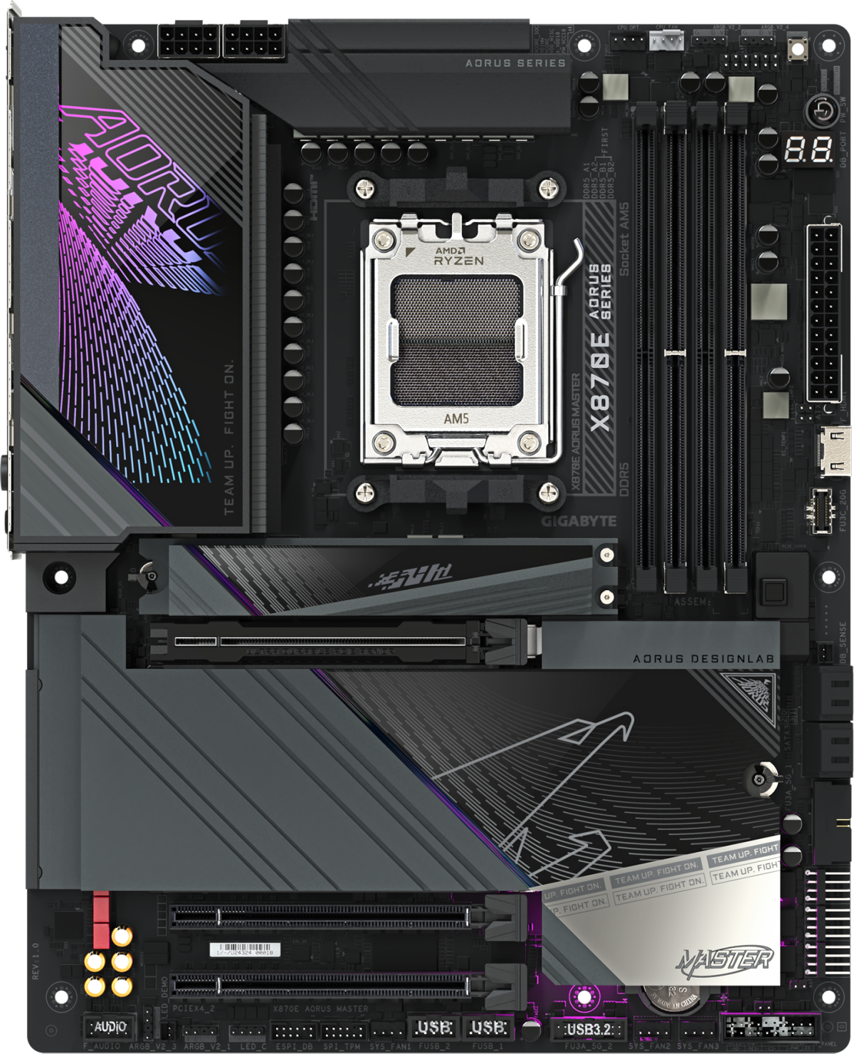 Дънна платка GIGABYTE X870E AORUS MASTER, Socket AM5на ниска цена с бърза доставка - BestPC.BG