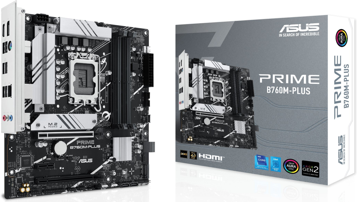 Дънна платка ASUS PRIME B760M-PLUS, LGA1700, 4х DDR5, До 192 GB, 2500 Mb/s, HDMI, DP, Micro ATXна ниска цена с бърза доставка - BestPC.BG