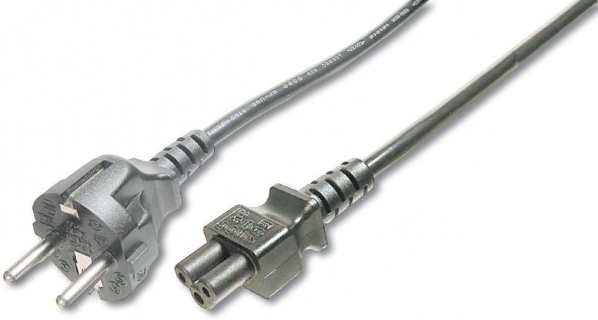 ASSMANN AK-440115-008-S :: Кабел захранващ, Shuko към 3-pin C5, 0.75м, черенна ниска цена с бърза доставка - BestPC.BG