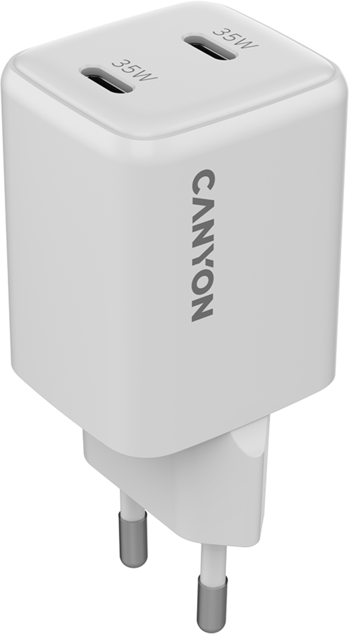 Принадлежност за смартфон CANYON charger CU35CC GaN 35W 2xPD EU Whiteна ниска цена с бърза доставка - BestPC.BG