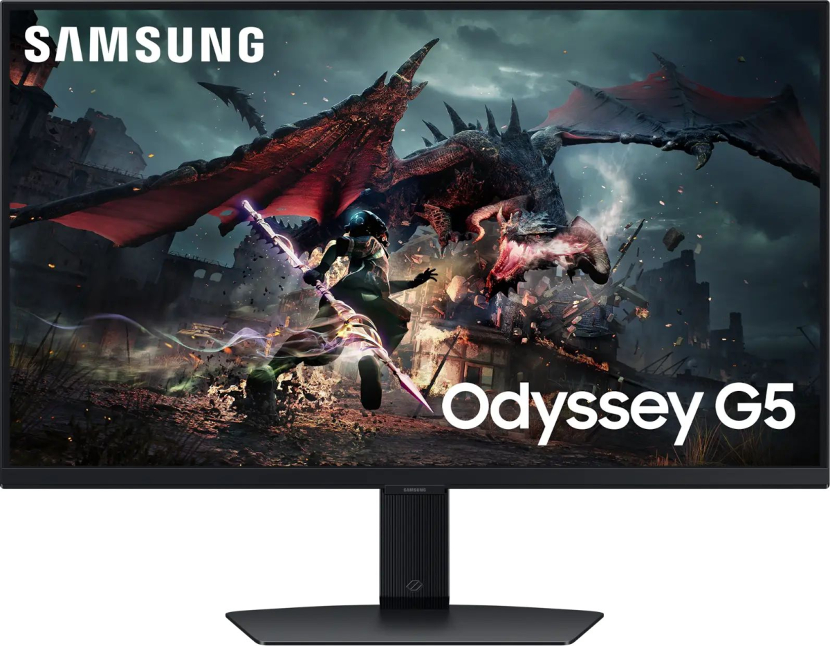 Монитор Samsung Odyssey G5 G50D, 27" 2560 x 1440, 16:9, IPS, 180 Hz, 350 cd/m2, HDMI, DP, Черенна ниска цена с бърза доставка - BestPC.BG