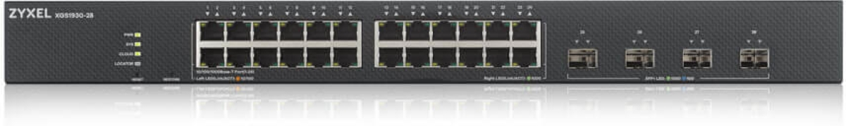 Комутатор/Суич ZyXEL XGS1935-28, 28 Port Lite-L3 Smart Managed Switch, 24x Gigabit Copper and 4x 10G SFP+, hybrid modeна ниска цена с бърза доставка - BestPC.BG