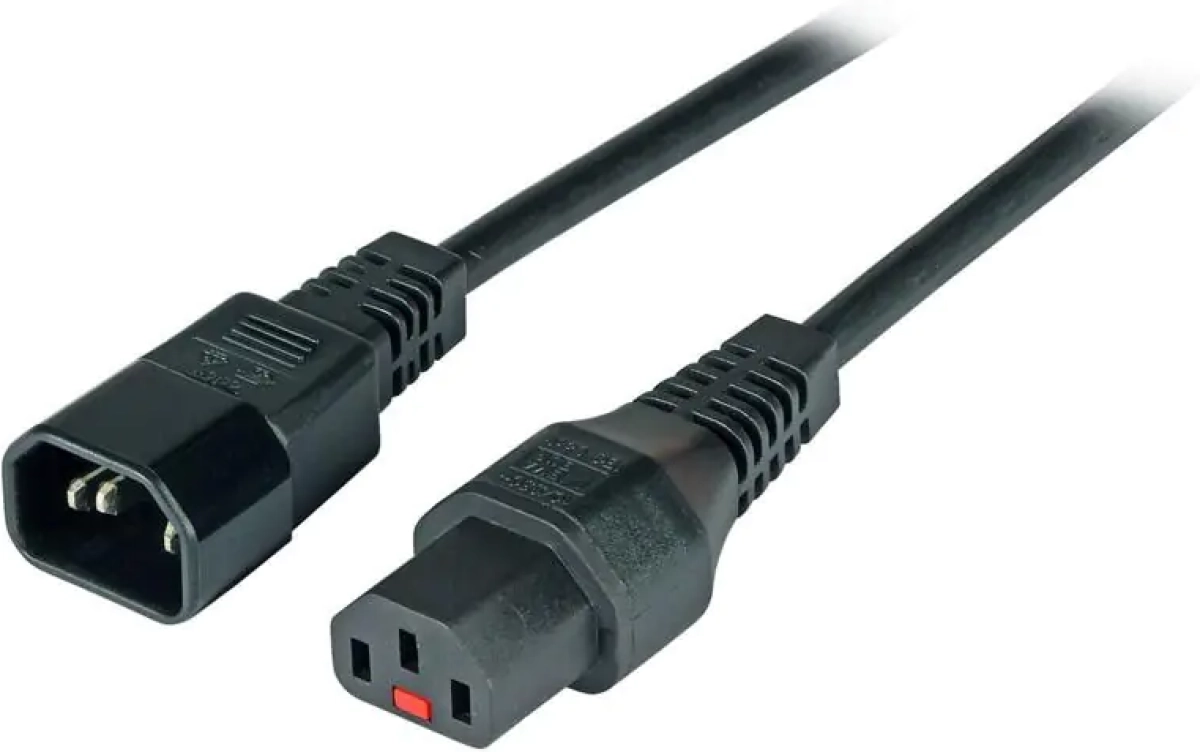 Захранващ кабел C14 - C13, със заключване, черенна ниска цена с бърза доставка - BestPC.BG