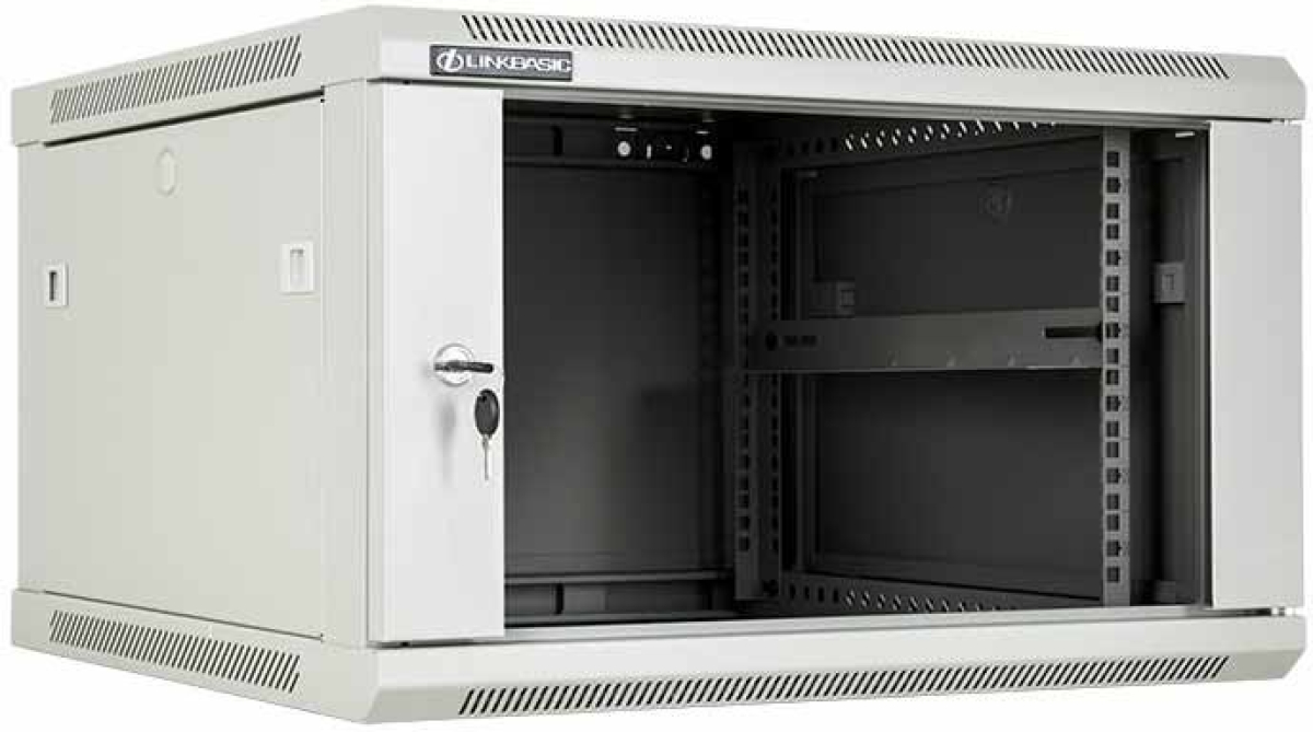 Комуникационен шкаф за стенен монтаж 600 мм дълбочина, светло сивна ниска цена с бърза доставка - BestPC.BG