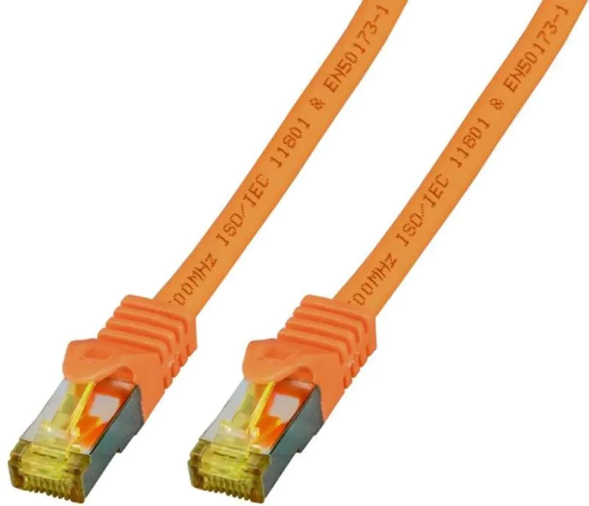 RJ45 Пач корда S-FTP, кат. 6A, LSZH, кат. 7 Raw cable, оранжева — 5 метрана ниска цена с бърза доставка - BestPC.BG