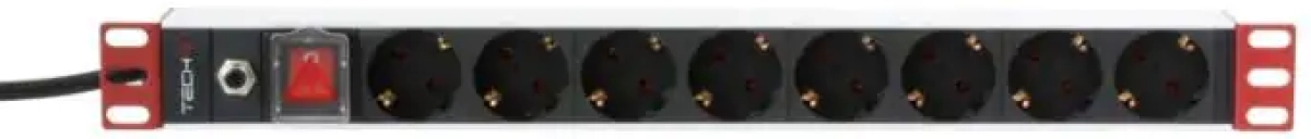 Контакт за шкаф 19“ разклонител 8 гнезда шуко, защита от пренапрежениена ниска цена с бърза доставка - BestPC.BG