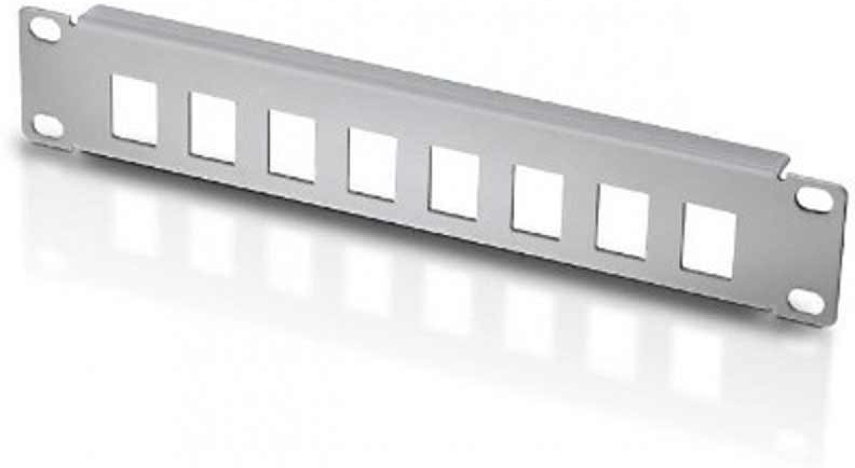 Аксесоар за шкаф Незареден 8 портов пач панел, 10 инча, сивна ниска цена с бърза доставка - BestPC.BG