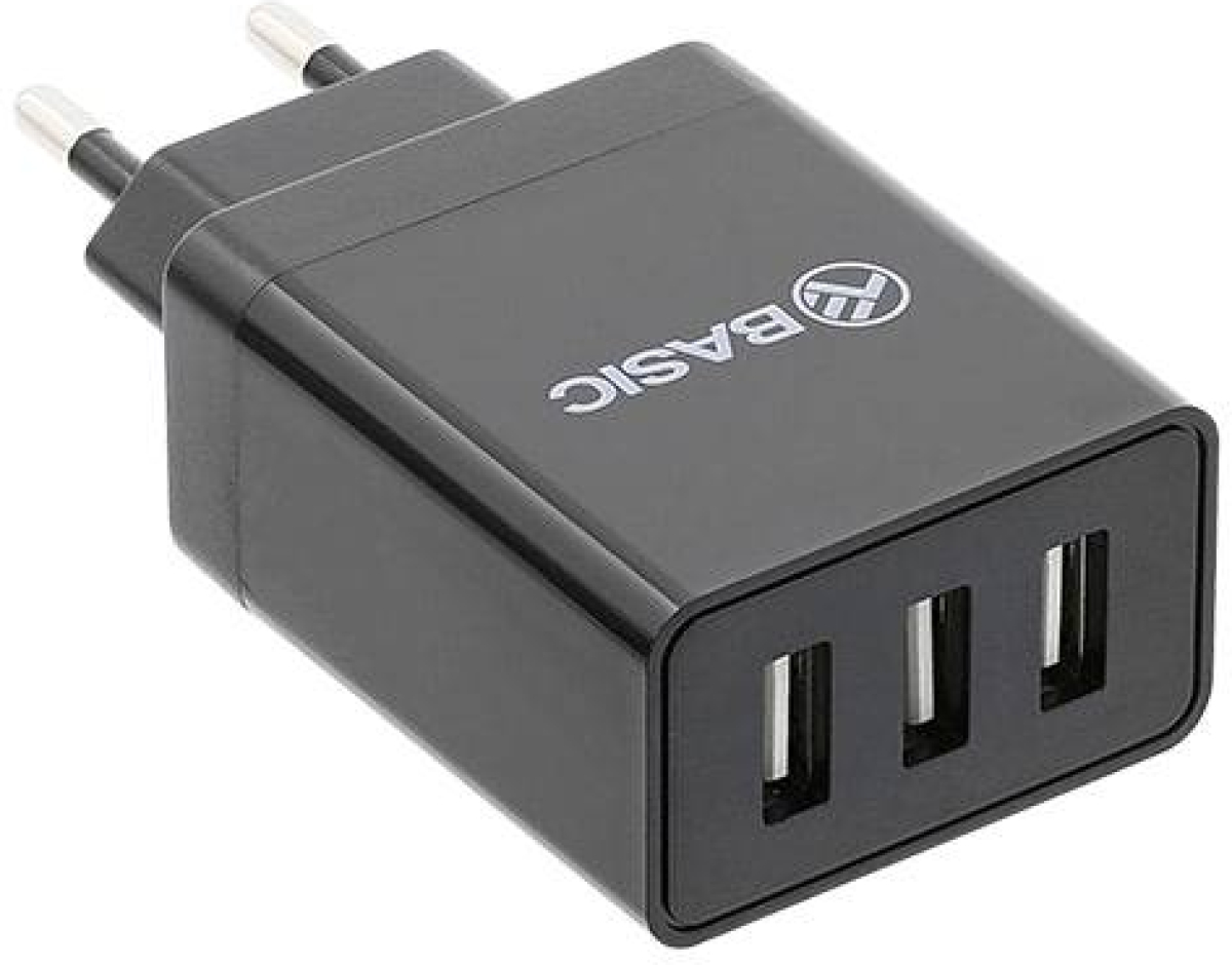 Принадлежност за смартфон Tellur HC302 3 Ports USB стенно зарядно, 3 в 1, 3 x USB, 4.8A, чернона ниска цена с бърза доставка - BestPC.BG