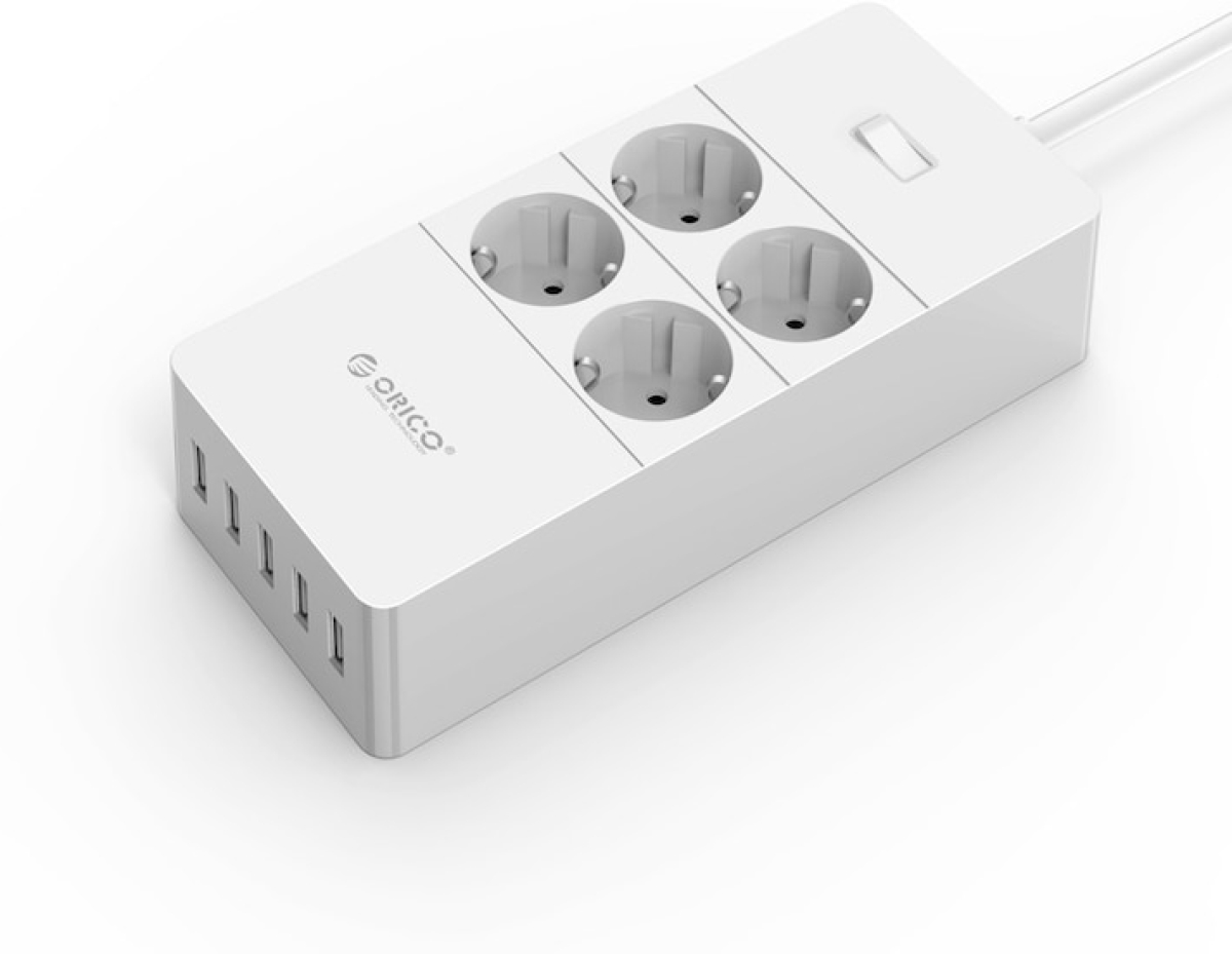 Контакт Разклонител 220V ORICO 4 гнезда, 5USB - висококачественна ниска цена с бърза доставка - BestPC.BG