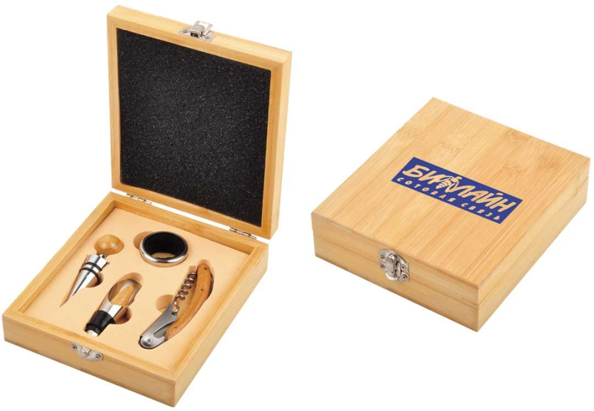 Office 1 Аксесоари за вино Bella, в дървена кутияна ниска цена с бърза доставка - BestPC.BG