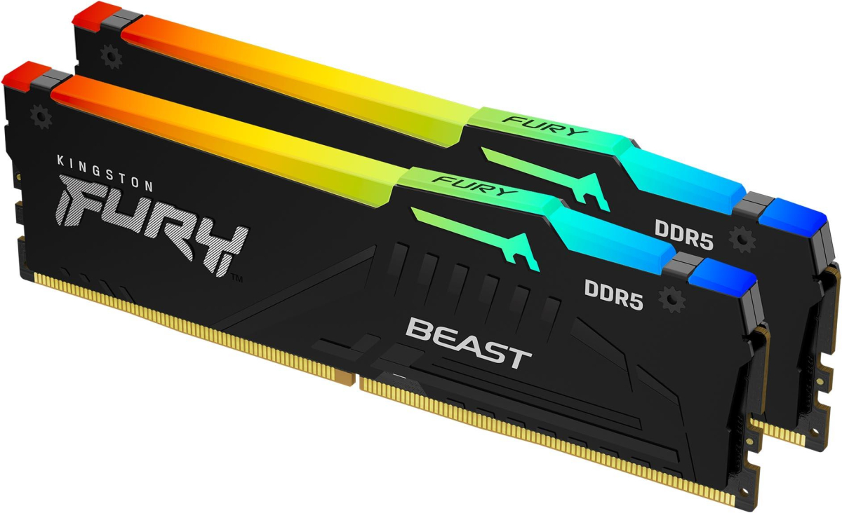 Памет Kingston FURY Beast RGB Black 32GB (2x16GB) DDR5 6000MHz CL36на ниска цена с бърза доставка - BestPC.BG